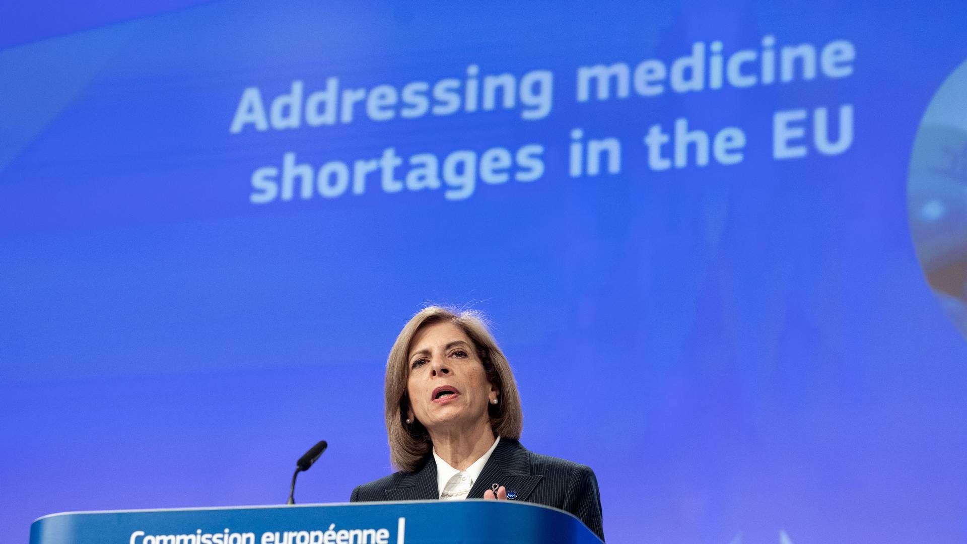 Europa-Kommissionen, her repræsenteret ved sundhedskommissær Stella Kyriakides, har udarbejdet listen i samarbejde med Det Europæiske Lægemiddelagentur (EMA) og Heads of Medicines Agency (HMA). | Foto: European Union / Europa-kommissionen