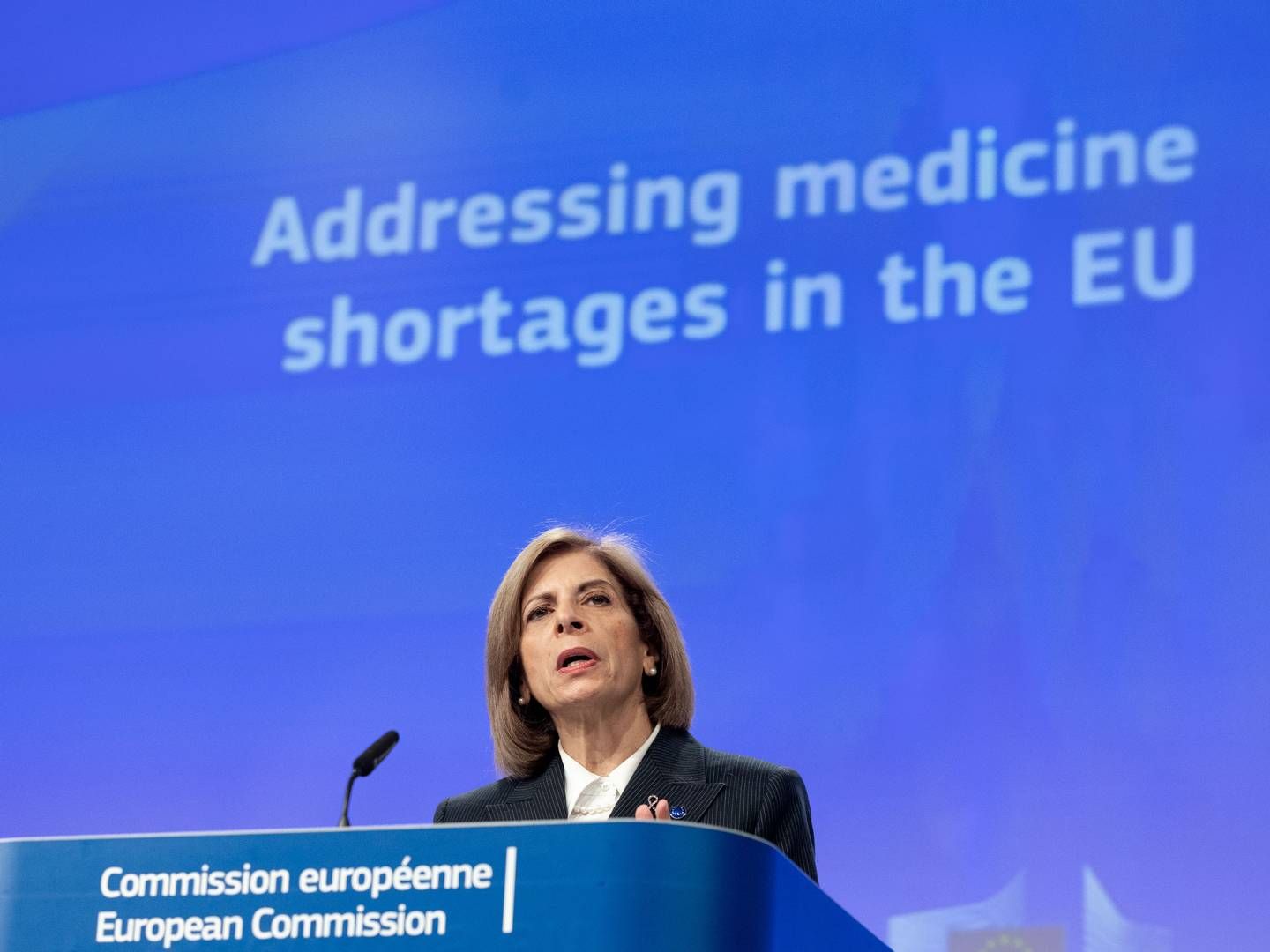 Europa-Kommissionen, her repræsenteret ved sundhedskommissær Stella Kyriakides, har udarbejdet listen i samarbejde med Det Europæiske Lægemiddelagentur (EMA) og Heads of Medicines Agency (HMA). | Foto: European Union / Europa-kommissionen