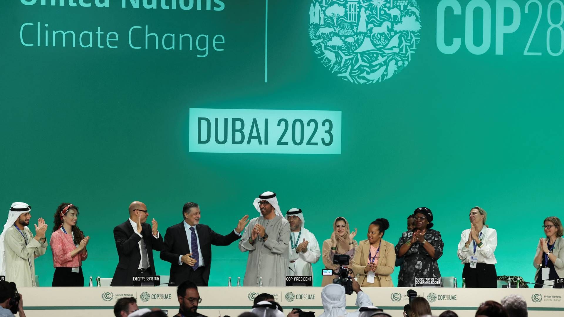 FN's klimakonference COP28, som foregik i ørkenstaten Dubai, sluttede efter 14 dages forhandlinger med en aftale på mødets aller sidste dag. | Foto: Amr Alfiky/Reuters/Ritzau Scanpix