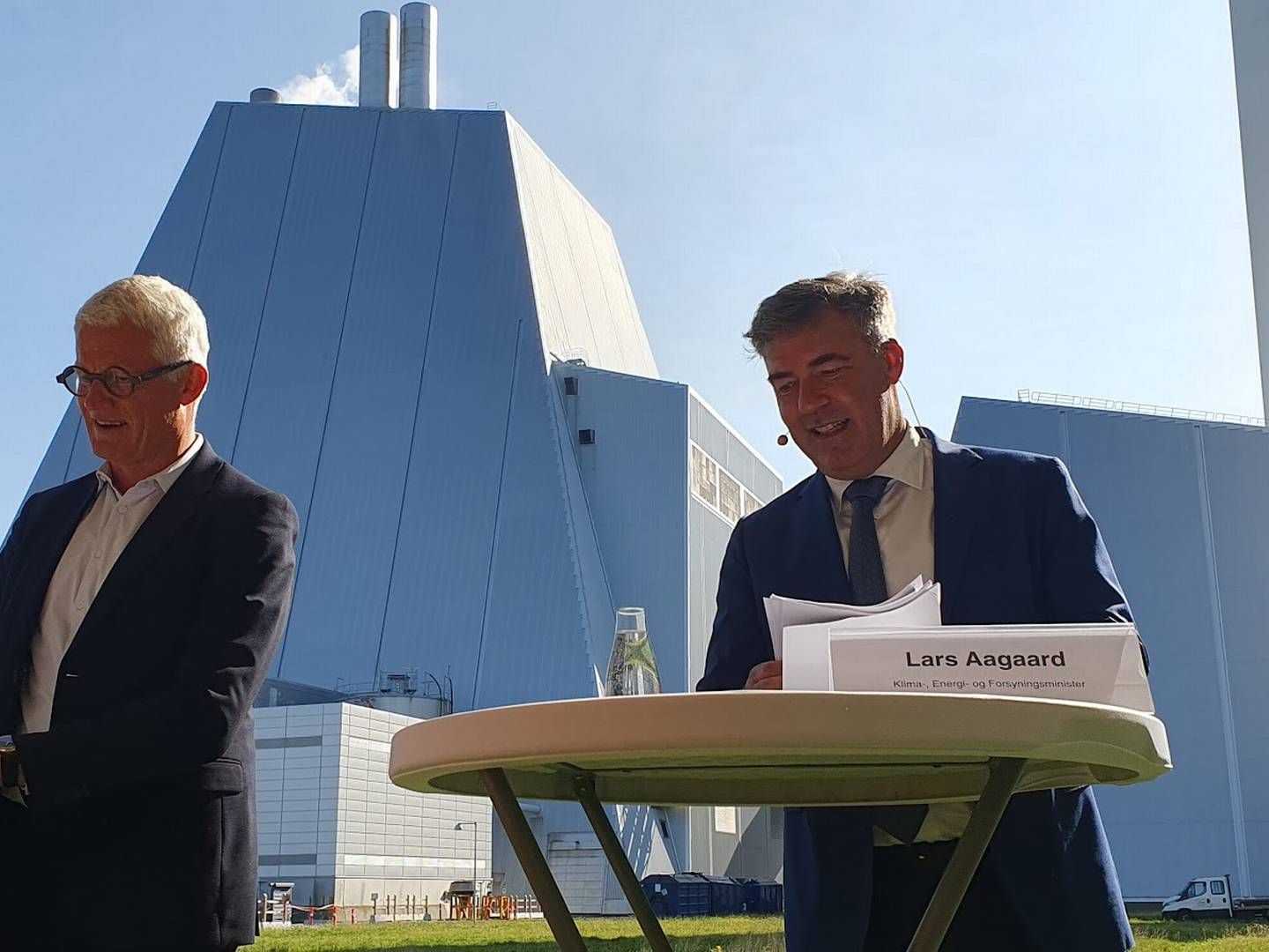 When all was well. Mads Nipper, Ørsted's CEO at the government's presentation of its CCS strategy together with the Danish minister for energy Lars Aagaard (right). | Photo: Jakob Skouboe