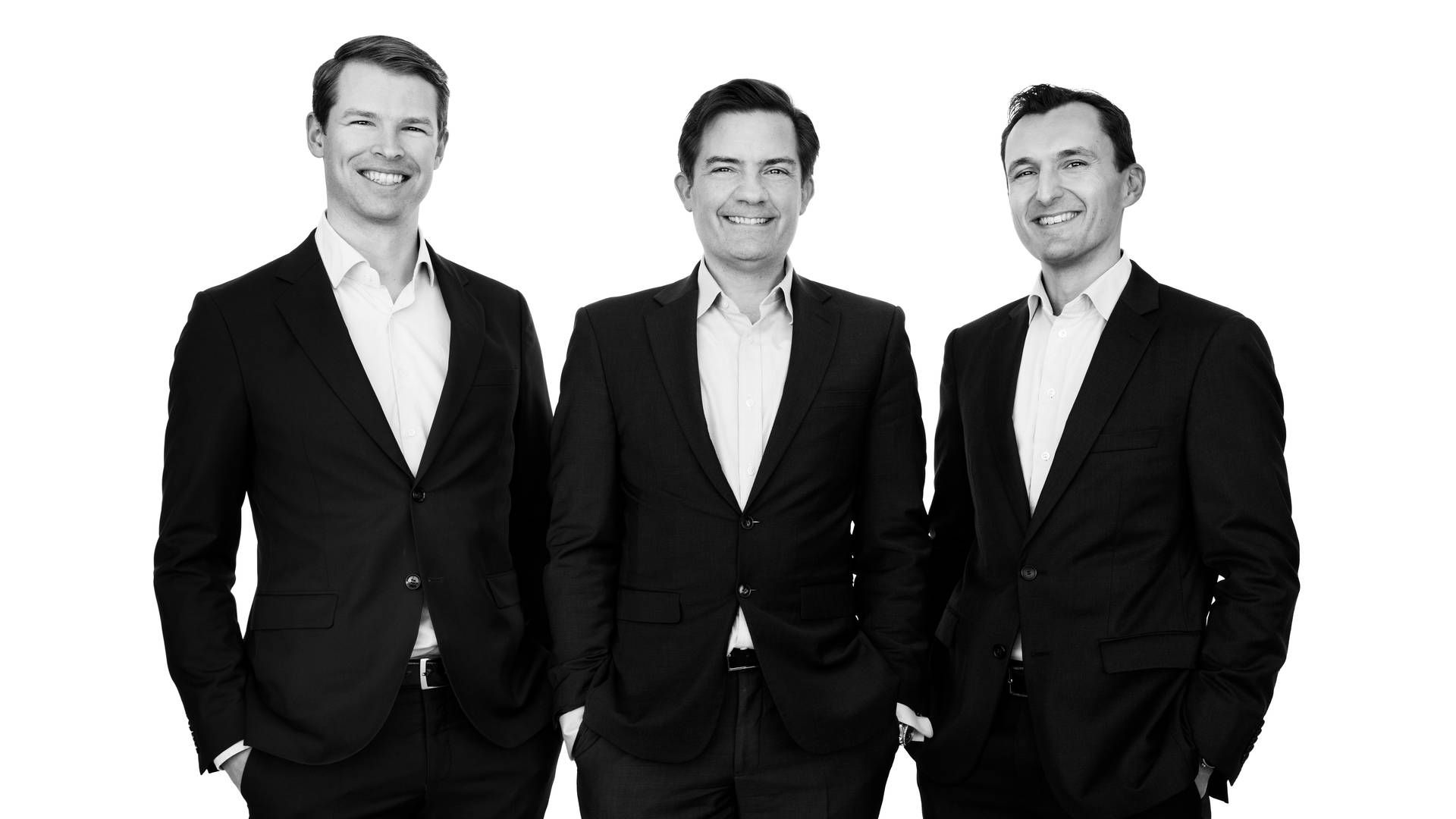 De tre stiftere af af Jera Capita, fra venstre Alexander Reventlow, Christen Estrup og Julien Marencic, der forlod Nordea Asset Management i efteråret 2021 for at blive selvstændige. | Foto: Pr / Jera Capital