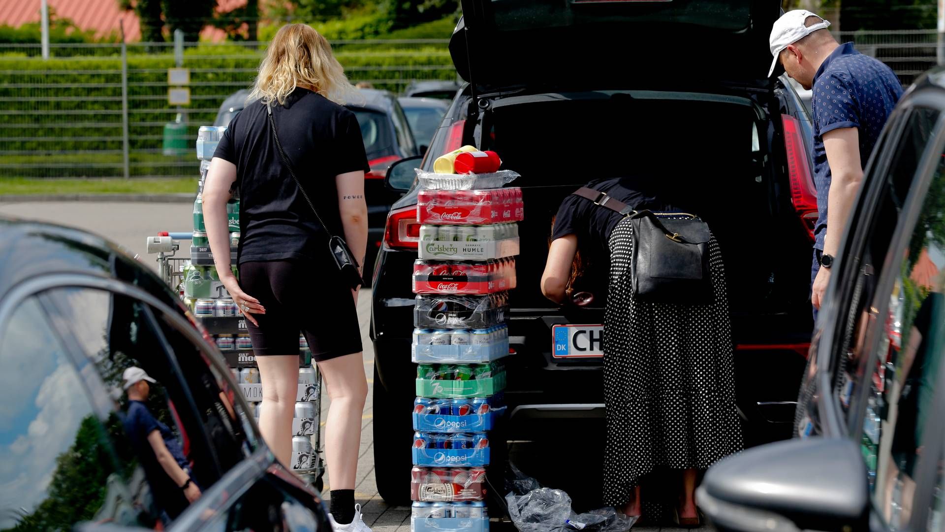 Øl og sodavand er fortsat de store varegrupper, som bliver solgt i den dansk-tyske grænsehandel. | Foto: Anders Brohus