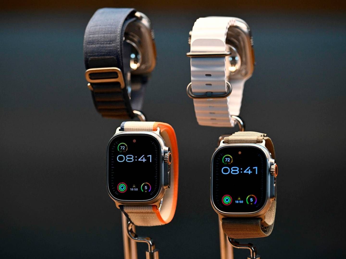 Det er Apple Watch Series 9 og Apple Watch Ultra 2, der anklages for at krænke Masimos patent. | Foto: Patrick T. Fallon/afp/ritzau Scanpix