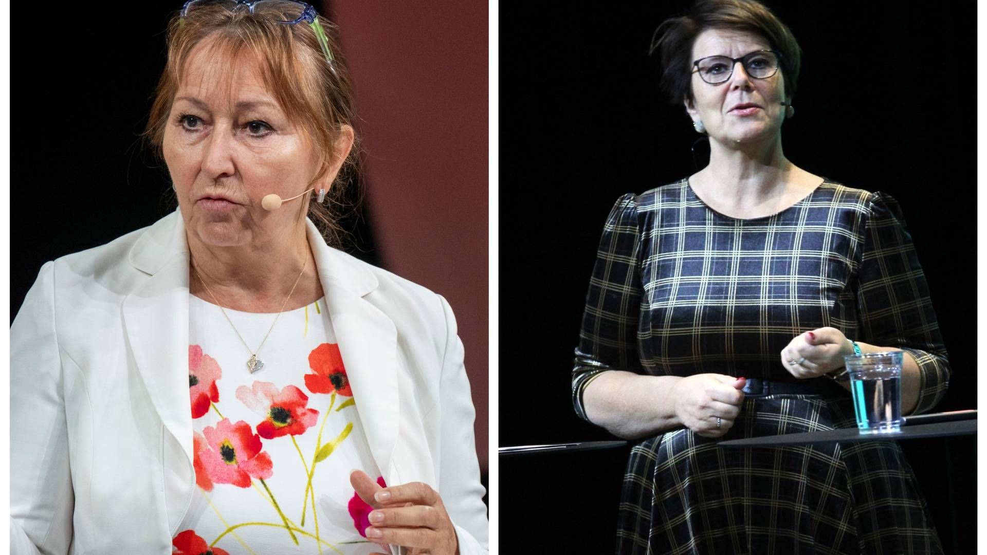 UENIGE: Gunn Marit Helgesen, styreleder i KS og Tone Tellevik Dahl, administrerende direktør i Norsk Eiendom. | Foto: Heiko Junge / NTB og Henrik Hornnæss