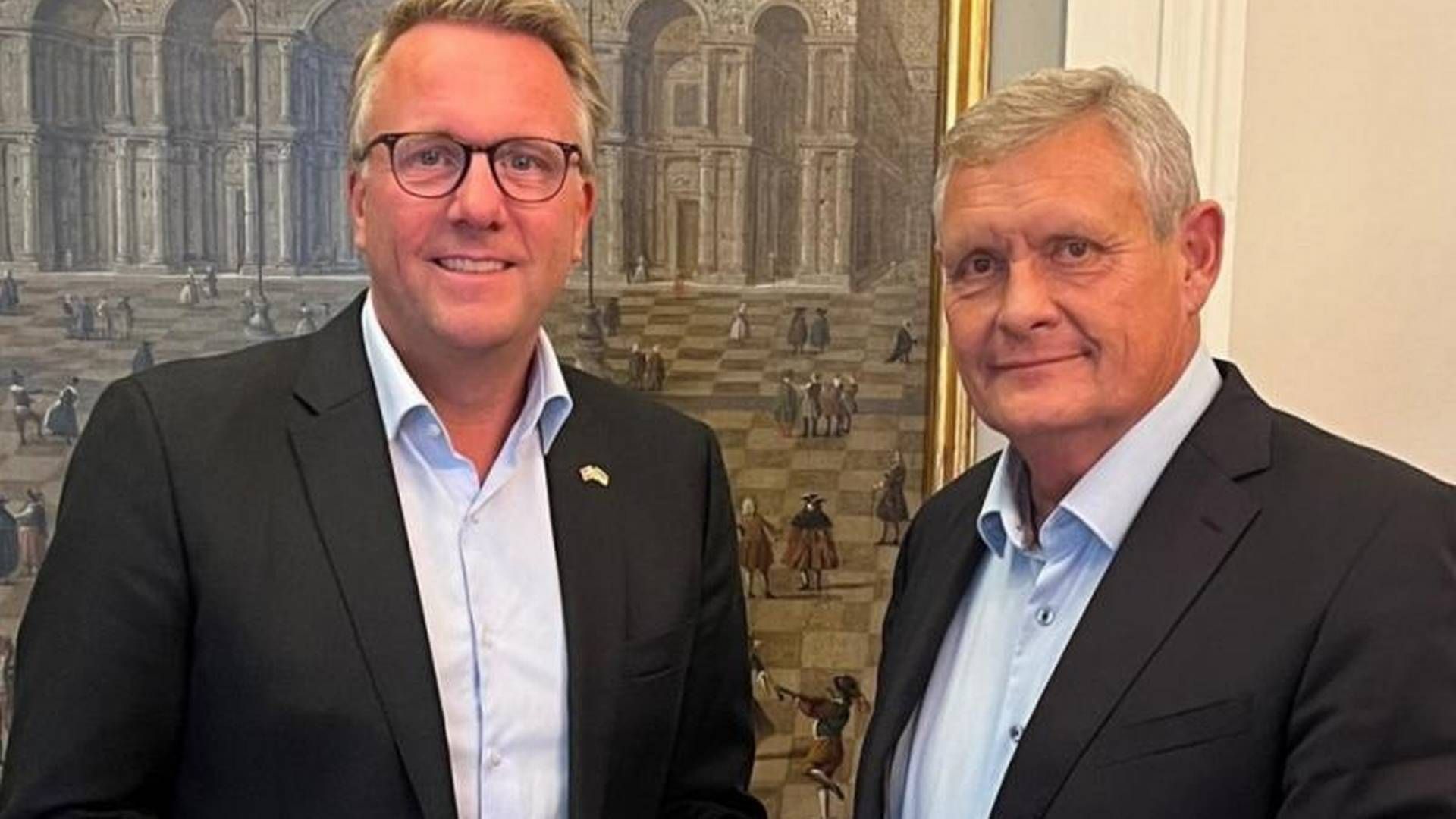 Tony Christup (t.h.) med erhvervsminister Morten Bødskov (t.v.)