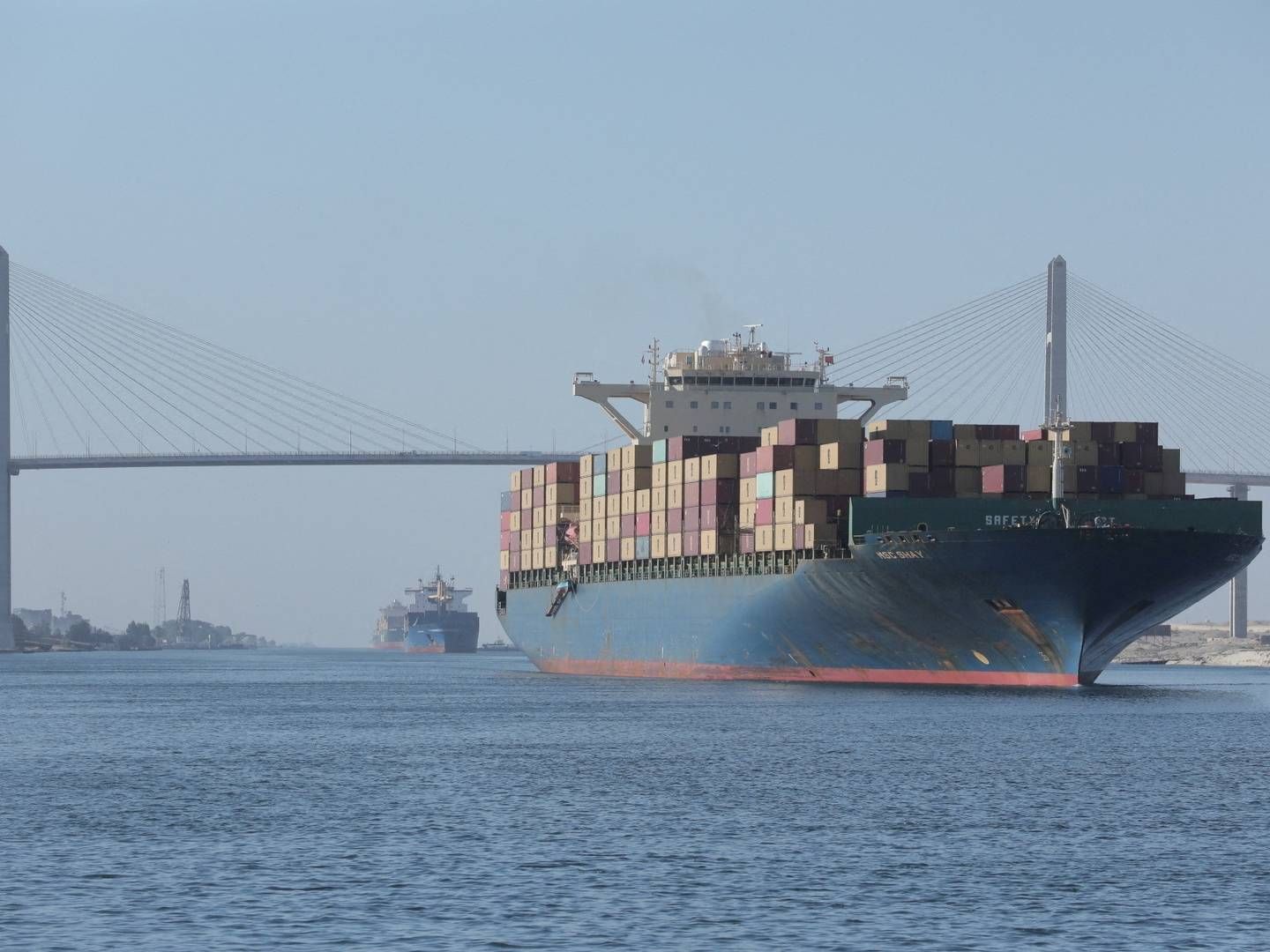 Et containerskib tæt på Suezkanalen (Arkivbillede) | Foto: Suez Canal Authority/Reuters/Ritzau Scanpix