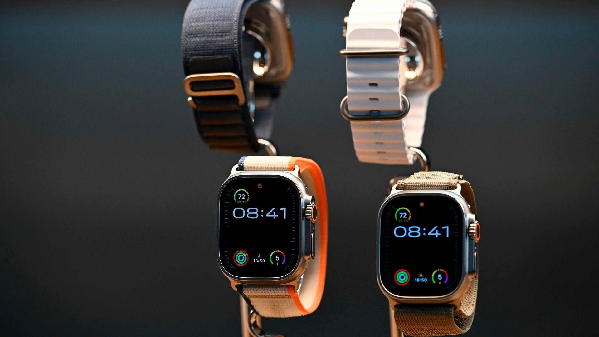 Det er Apple Watch Series 9 og Apple Watch Ultra 2, der anklages for at krænke Masimos patent. | Foto: Patrick T. Fallon/afp/ritzau Scanpix