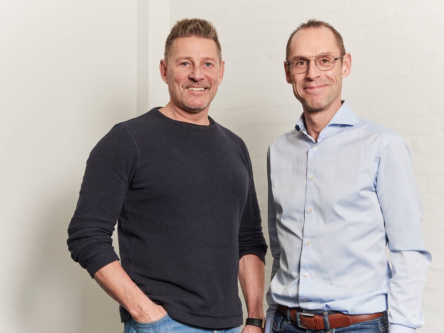 Michael Nederby (tv) og Erik Andreæ grundlagde Brands4kids i 2006 og er fortsat i selskabet efter frasalget til den hollandske kapitalfond Standard Investment i 2022. | Foto: Brands4kids/pr