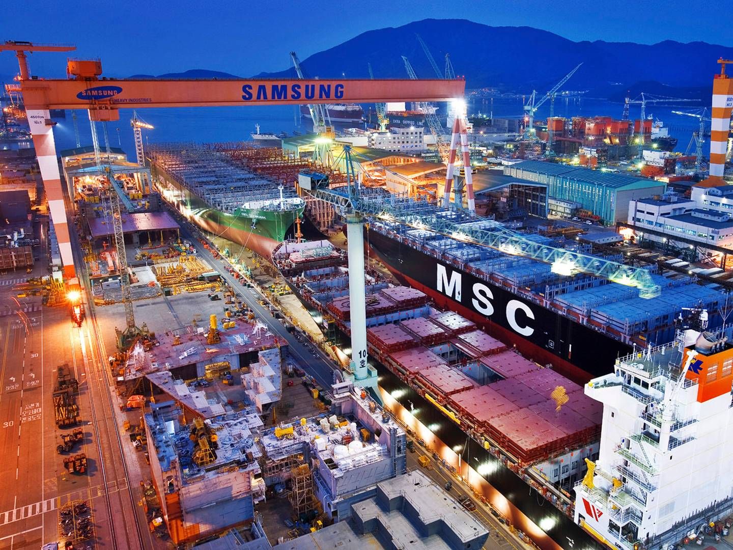 Samsung Heavy Industries skibsværft i den Sydkoreanske by Geoje. | Foto: Handout/Reuters/Ritzau Scanpix