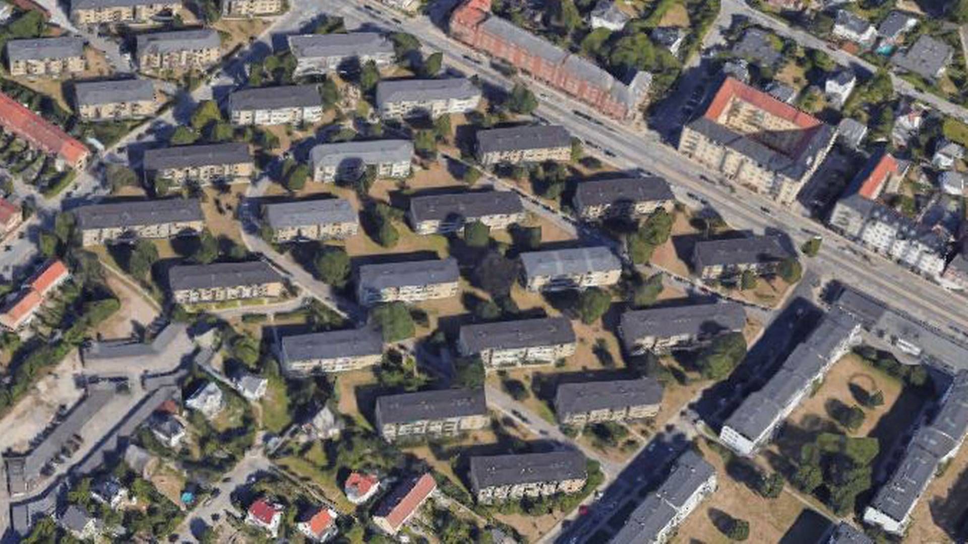 En del af de handlede boliger er placeret her i Blidahlpark ved Strandvejen i Hellerup. | Foto: Google Maps