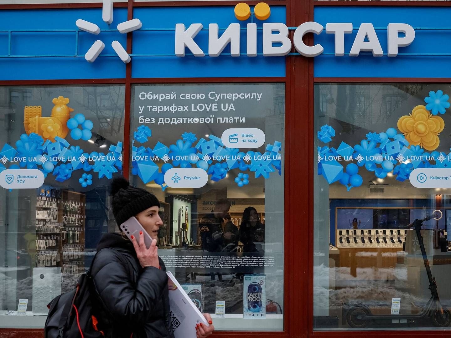 Det ukrainske teleselskab Kyivstar har været udsat for et både langvarigt og særdeles ødelæggende angreb fra russiske hackere. Foto: Alina Smutko/Reuters/Ritzau Scanpix