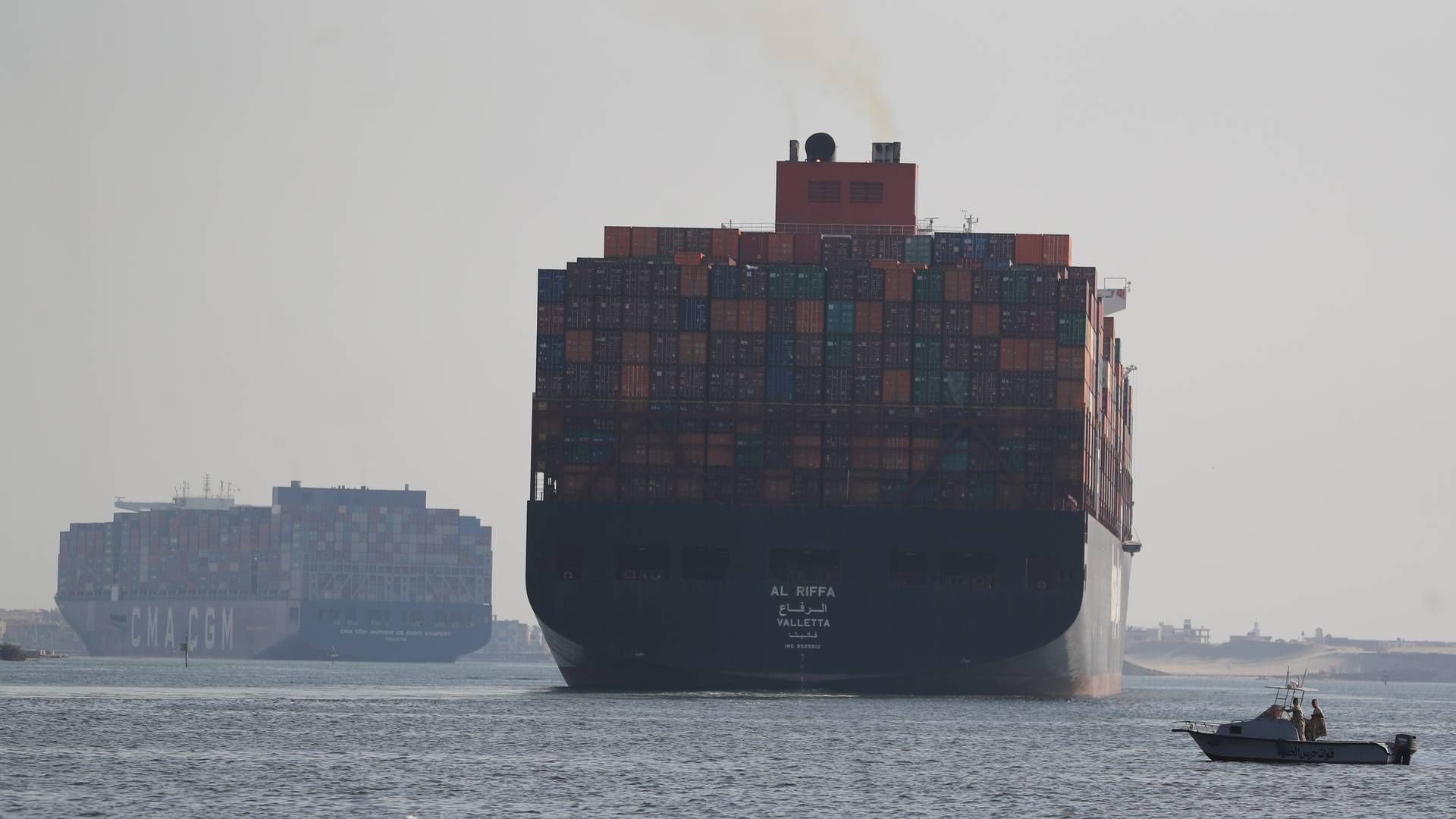 Arkivbillede af containerskibe ved Suez-kanalen | Foto: Mohamed Abd El Ghany/Reuters/Ritzau Scanpix