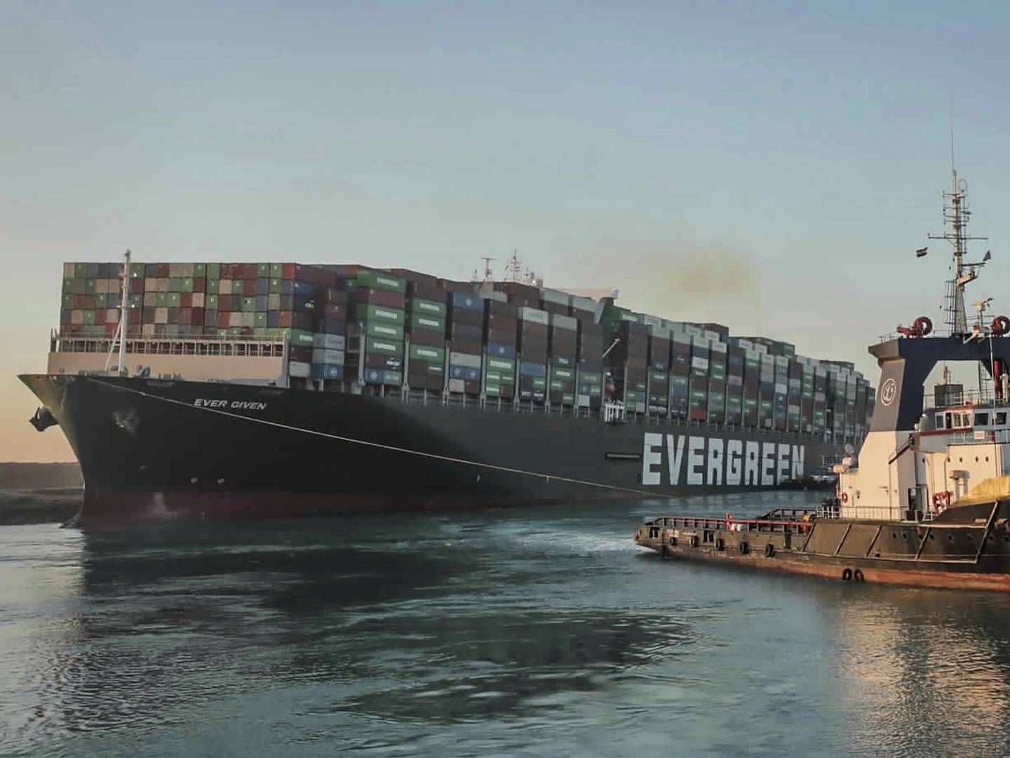 Shipping i Suezkanalen i Egypt, Afrika. | Foto: AP