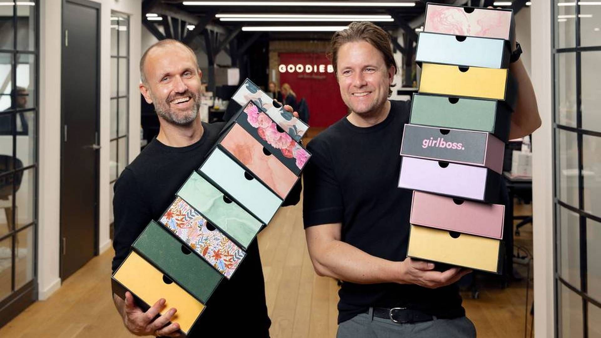 Goodiebox-stifterne Rasmus Schmiegelow og Nikolaj Leonhard-Hjorth grundlagde firmaet i 2012. I dag er selskabet i 13 europæiske lande. | Foto: Goodiebox/Pr