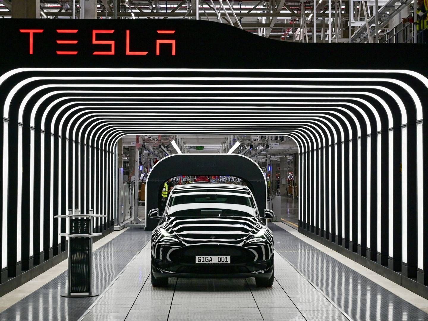 Tesla afviser at indgå overenskomst på fabrikken i Grünheide i Berlin. Foto: Pool/Reuters/Ritzau Scanpix