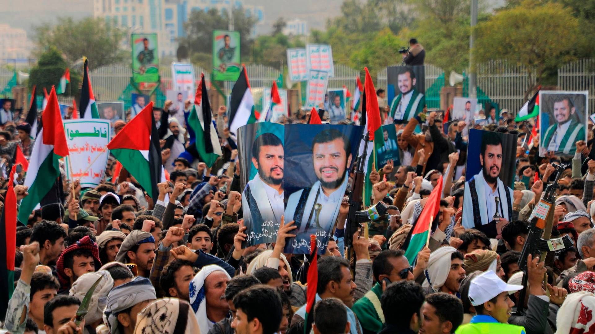 Propalæstinensisk demonstration i Yemens hovedstad, Sanaa. | Foto: Mohammed Huwais