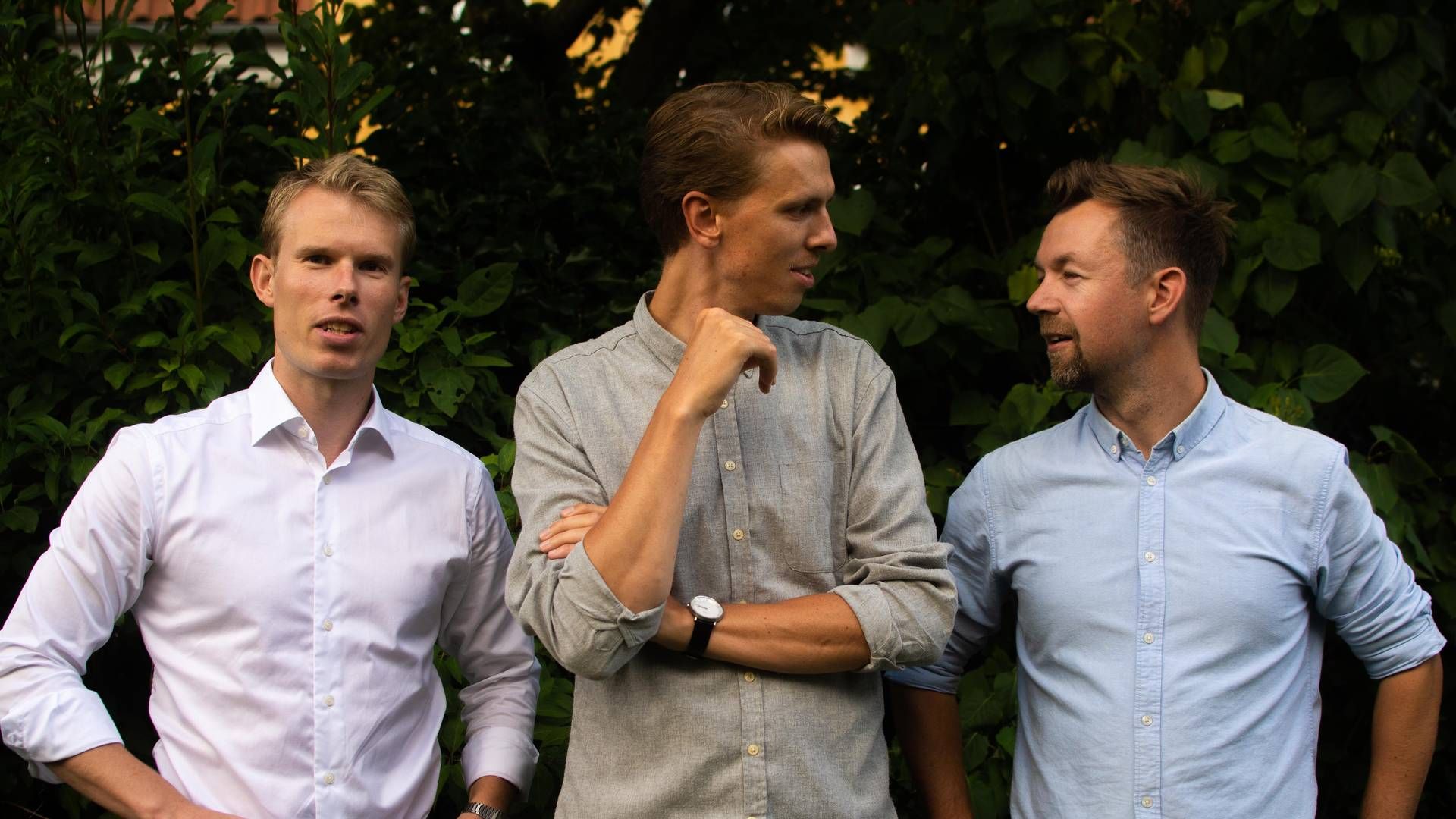 Christian Haaber Westergaard Nielsen (tv.), Christian Gjessing Bruun og Jonathan Leonardsen (th.) fra hhv. Thylander, AFK og Balder Danmark er en del af projektgruppen bag det nye værktøj.