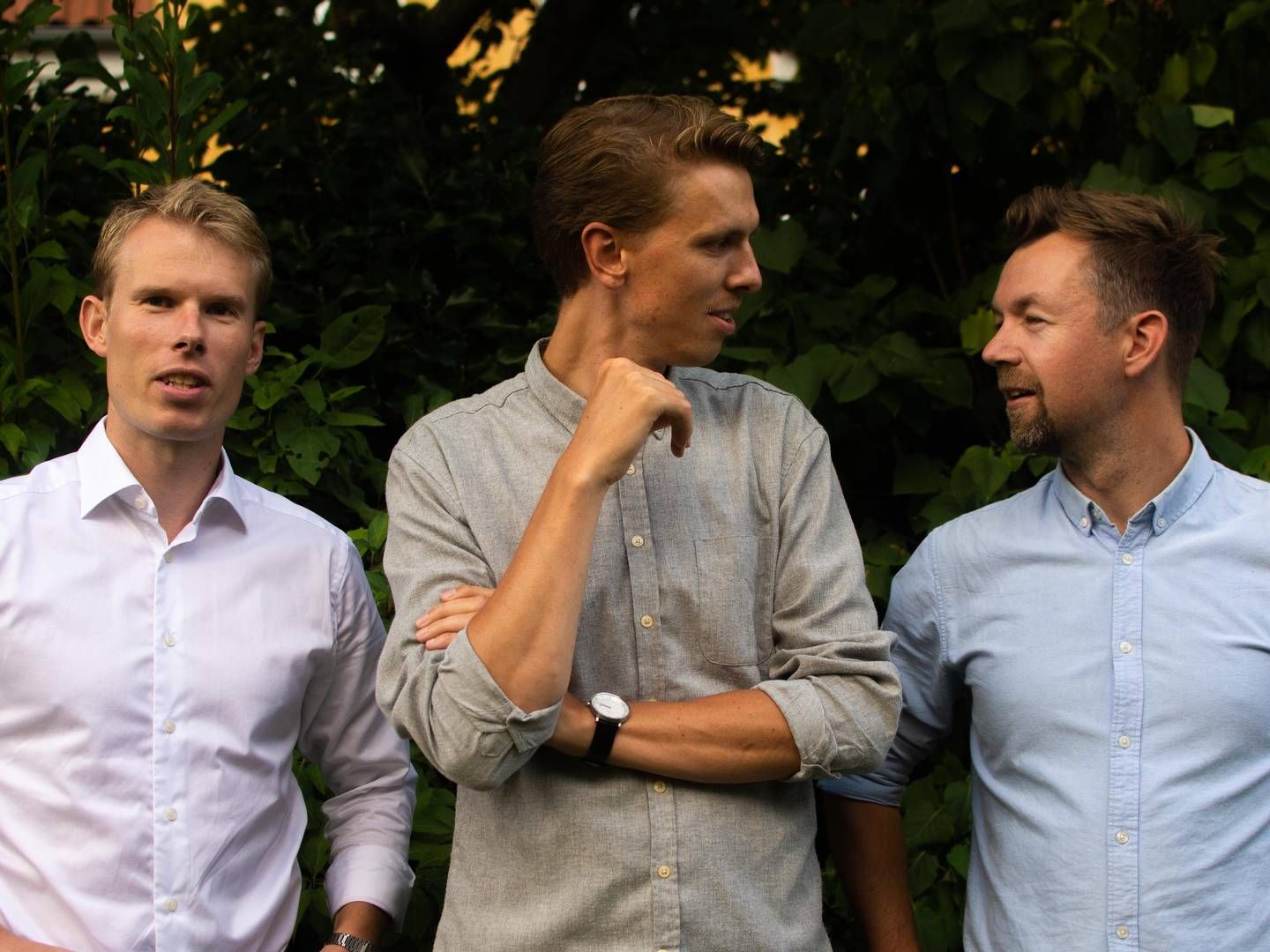 Christian Haaber Westergaard Nielsen (tv.), Christian Gjessing Bruun og Jonathan Leonardsen (th.) fra hhv. Thylander, AFK og Balder Danmark er en del af projektgruppen bag det nye værktøj.