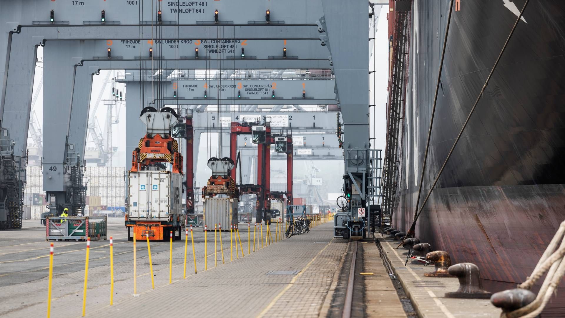 Op imod 750.000 containere bevæger sig årligt gennem Aarhus Havn. | Foto: Casper Dalhoff/Ritzau Scanpix