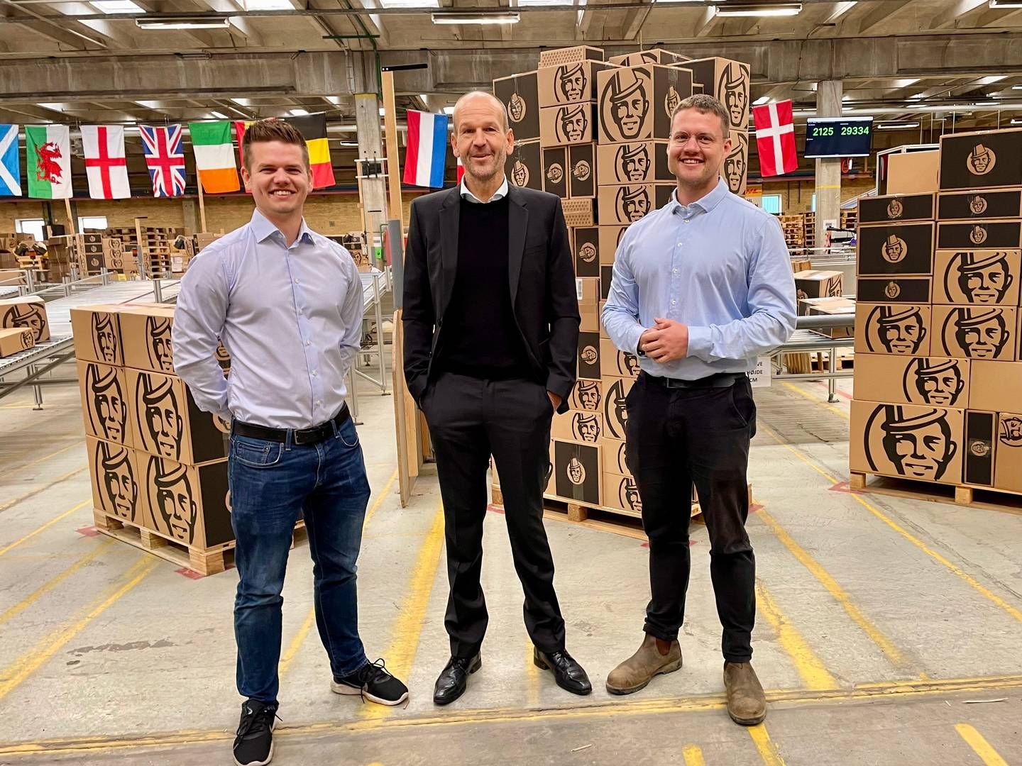 Jonas Balmer (tv), Morten Ravn (mf), Anders Balmer (th) solgte i 2021 55 pct. af Kaffekapslen til den svenske kapitalfond Ceder Capital. | Foto: Pr/kaffekapslen