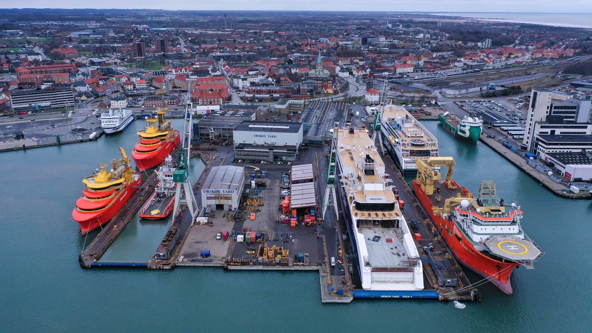 Orskov Yard ligger i Frederikshavn og fokuserer på reparationer og vedligehold af skibe. | Foto: Orskov Yard