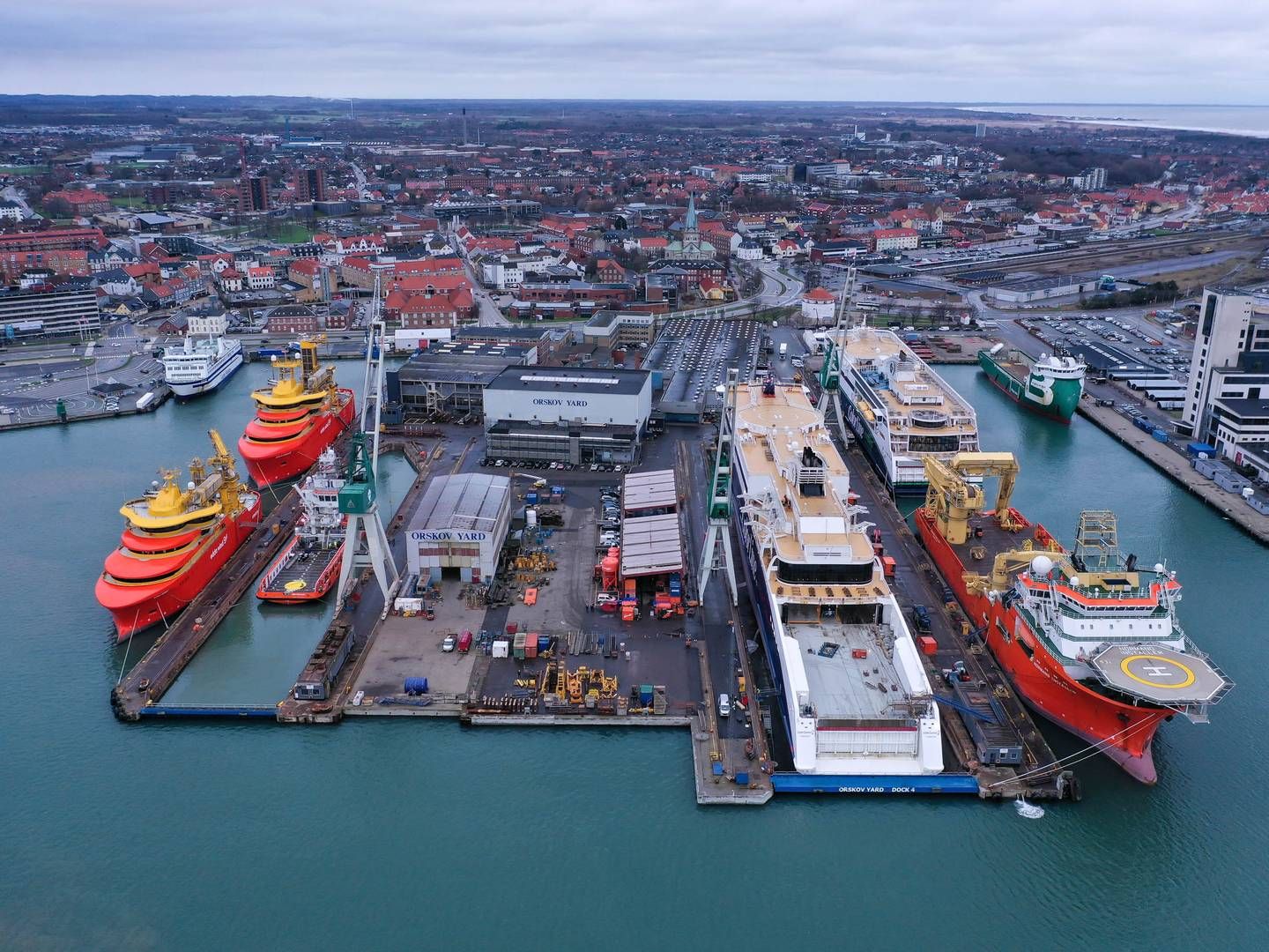 Orskov Yard ligger i Frederikshavn og fokuserer på reparationer og vedligehold af skibe. | Foto: Orskov Yard