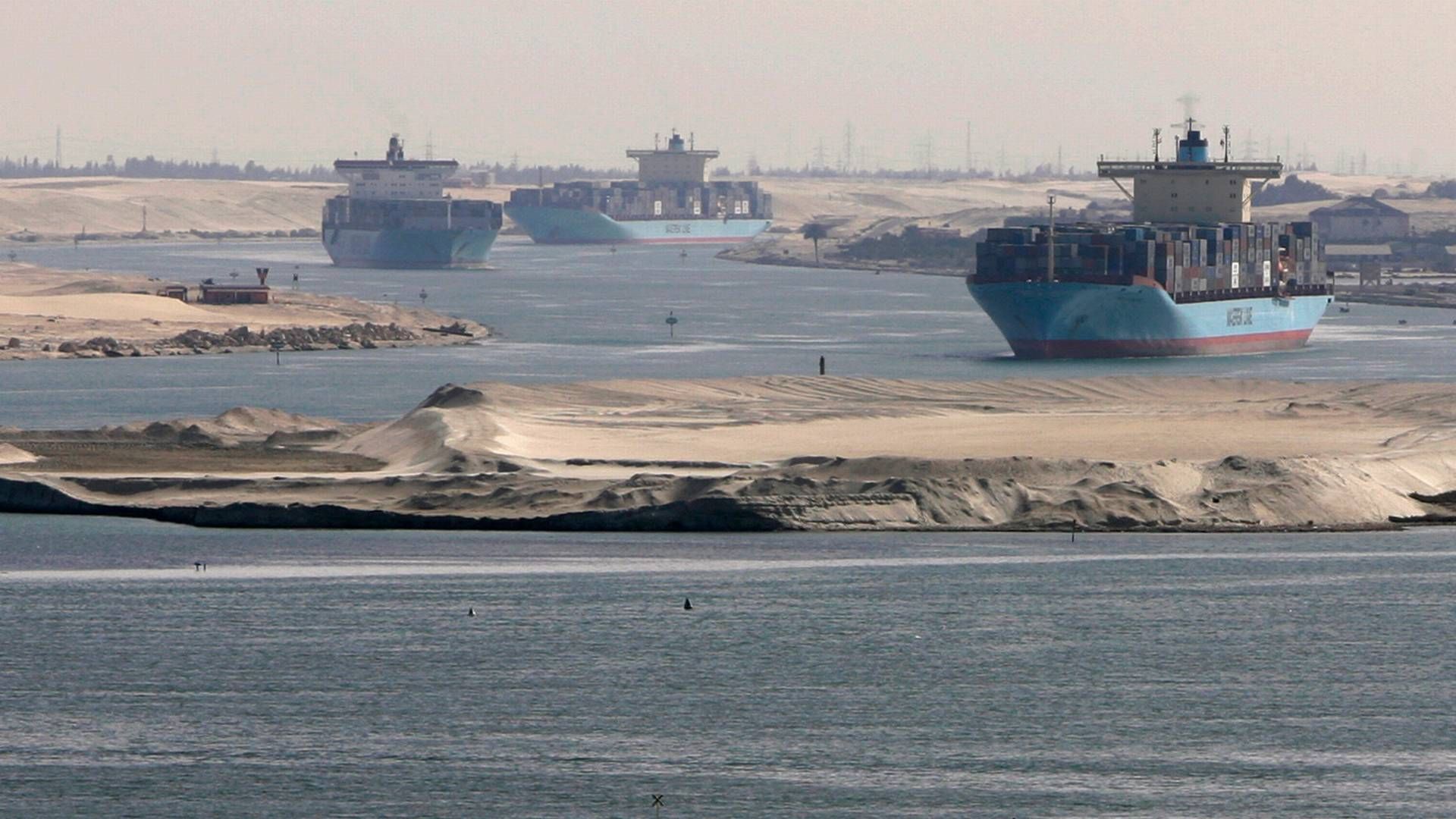 Shipping i Suez-kanalen. | Foto: Nasser Nasser / AP