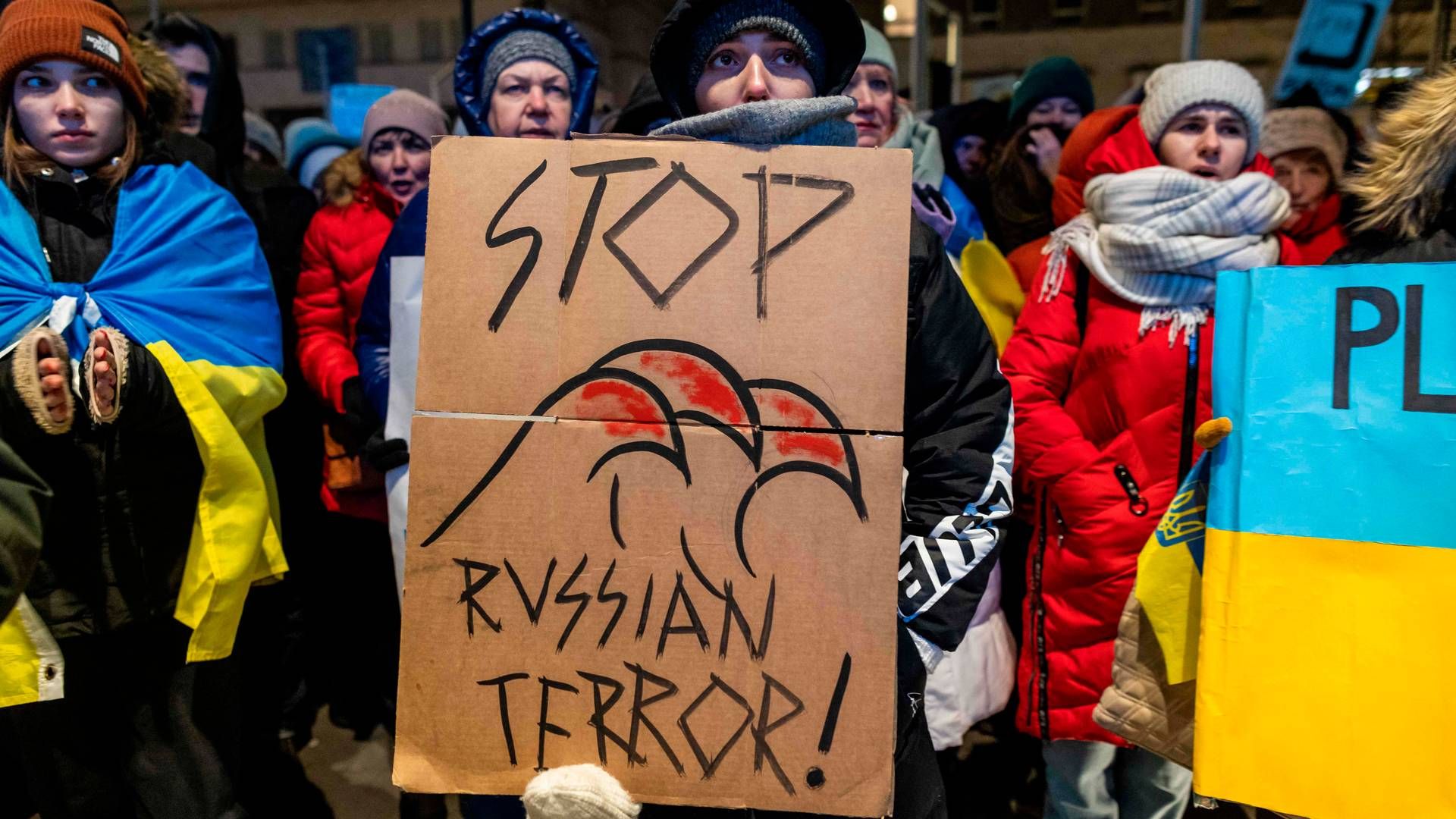 Demonstration i Polen for at indføre flere sanktioner mod Rusland. | Foto: Wojtek Radwanski