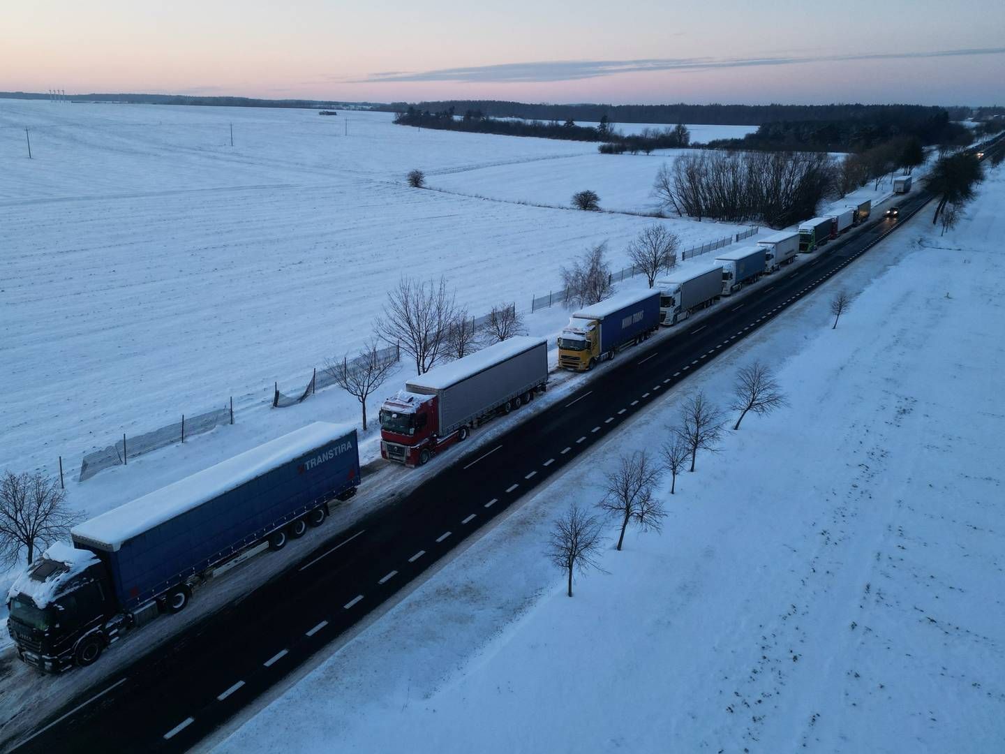 Lastbilblokader har skabt udfordringer flere steder ved den polsk-ukrainske grænse. | Foto: Kacper Pempel/Reuters/Ritzau Scanpix