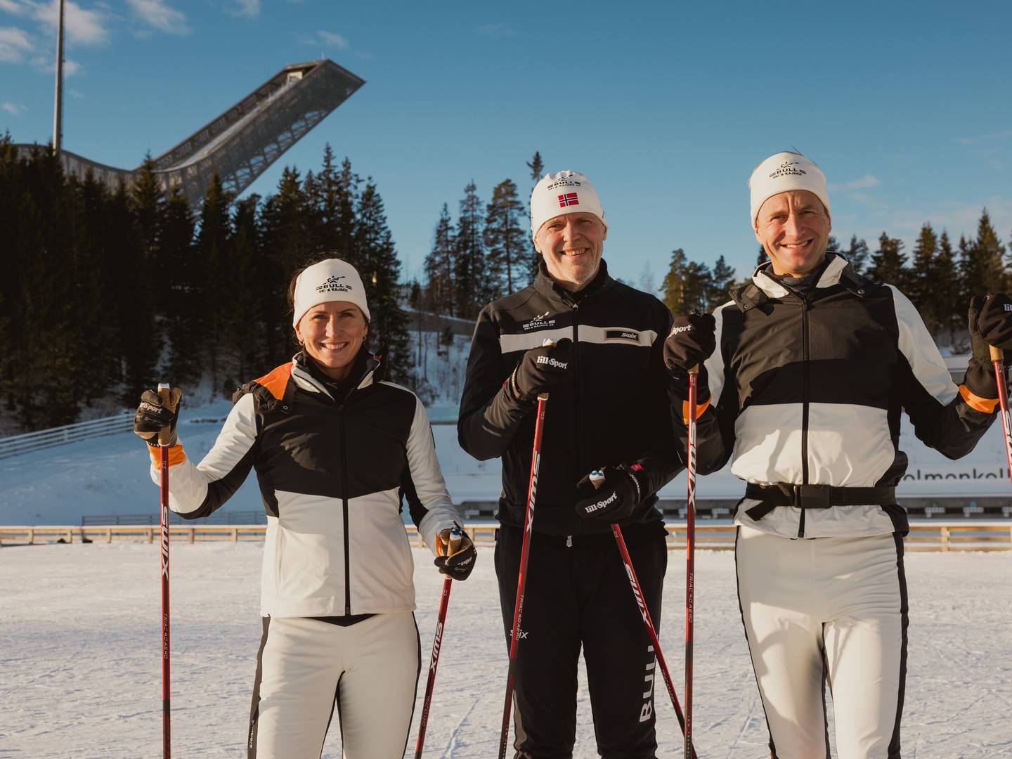 Marit Bjørgen, Olav Øverli og Joakim Levorsen står i spissen for Bull Gruppen. | Foto: Gustav Brandbyge