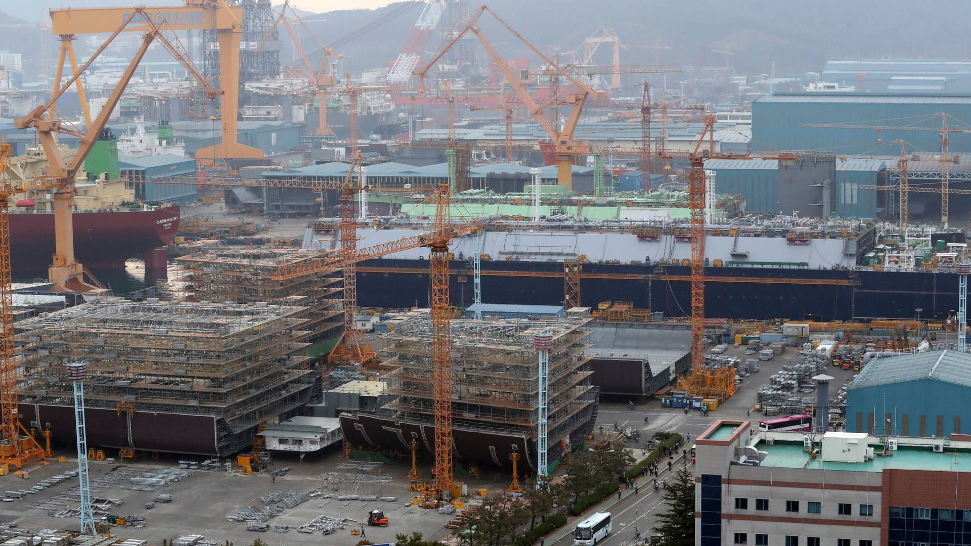 Værftet Daewoo Shipbuilding & Marine Engineering i Sydkorea, der siden er blevet til Hanwha Ocean. Arkivfoto. | Foto: Kim Dong-Min/AP/Ritzau Scanpix