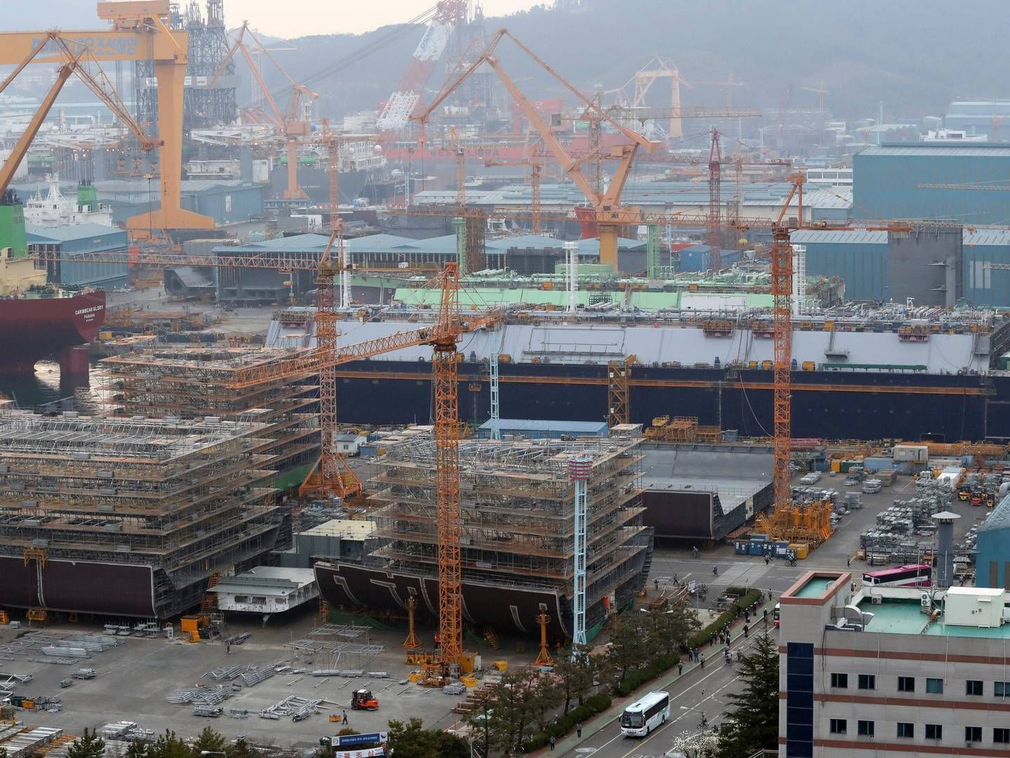 Værftet Daewoo Shipbuilding & Marine Engineering i Sydkorea, der siden er blevet til Hanwha Ocean. Arkivfoto. | Photo: Kim Dong-Min/AP/Ritzau Scanpix