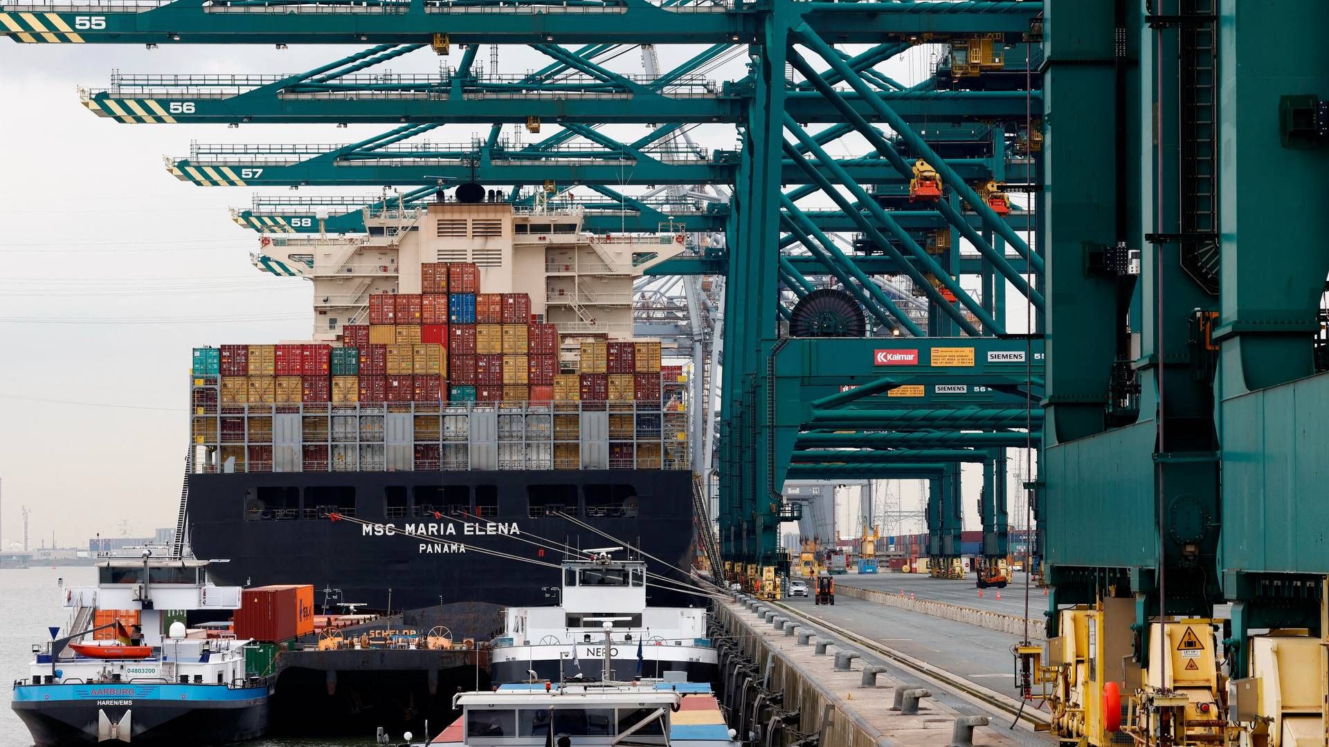 Det er ved Antwerpens havn, at European Ports Alliance lanceres onsdag. | Foto: Yves Herman/Reuters/Ritzau Scanpix