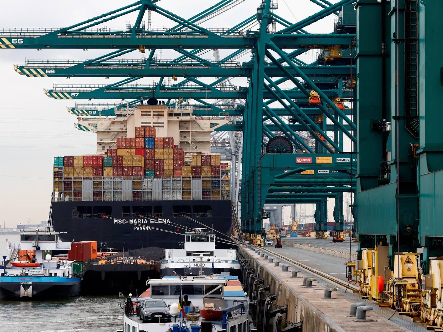 Det er ved Antwerpens havn, at European Ports Alliance lanceres onsdag. | Foto: Yves Herman/Reuters/Ritzau Scanpix