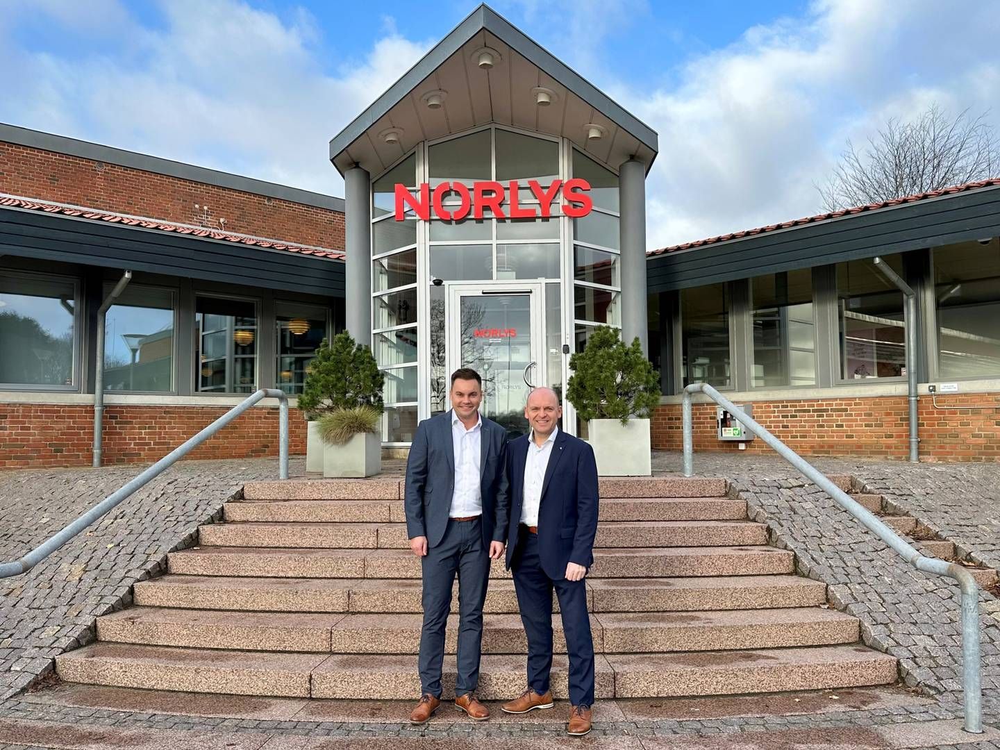 KMD Energy Solutions med direktør Anders Bonnerup (tv.), har aftalt at levere nyt afregningssystem til Norlys Energi med direktør Mads Brøgger i spidsen. PR-foto