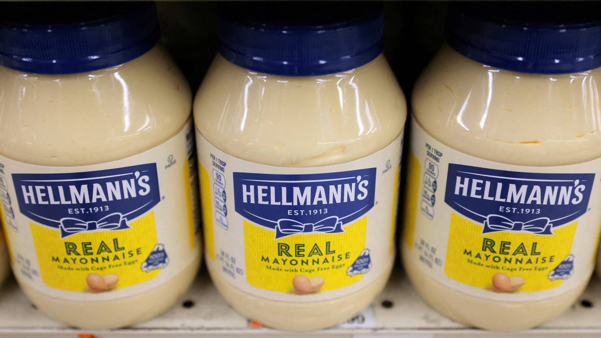 Unilevers markedsandel i mayonnaise-kategorien faldt i fjerde kvartal af 2023 med 374 basispoint. | Foto: Andrew Kelly/Reuters/Ritzau Scanpix