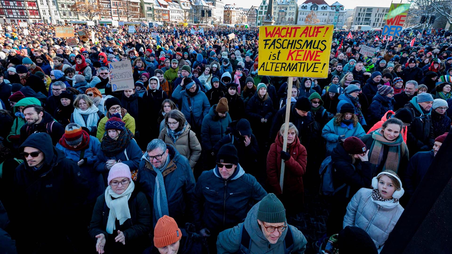 Hundredtusindvis demonstrerede i sidste weekend mod racisme og facisme i Tyskland. Det sker efter, at det tyske højrefløjsparti AFD vinder frem. | Foto: Jens Schlueter/AFP/Ritzau Scanpix