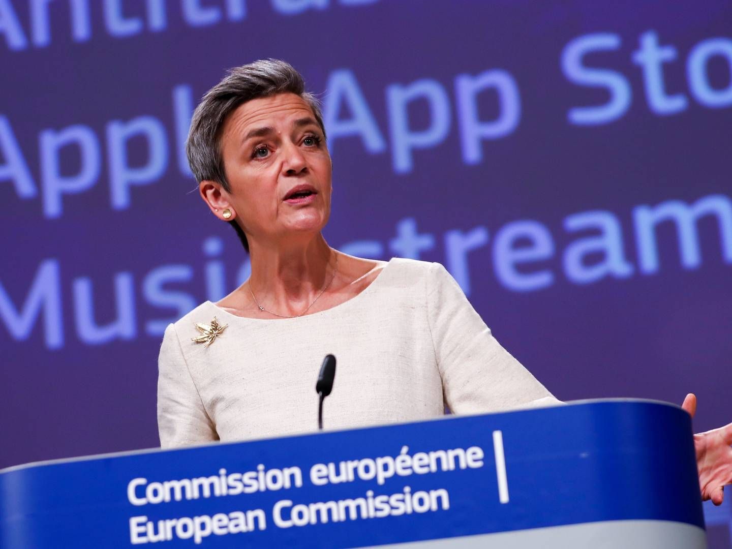 EU-Kommissionen har ad flere omgange påbudt, anlagt sager mod Apple og idømt techkoncernen bøder. | Foto: Pool/Reuters/Ritzau Scanpix