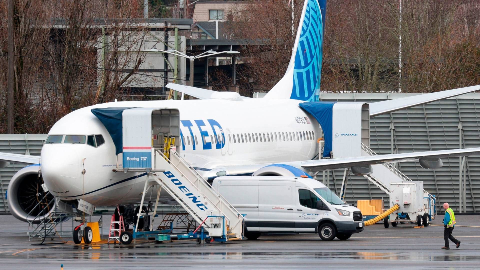 Boeing har været i både myndighederne og offentlighedens søgelys, siden et sidepanel på et 737 Max 9-fly fra Alaska Airlines faldt af under en flyvning 5. januar. | Foto: Jason Redmond/AFP/Ritzau Scanpix