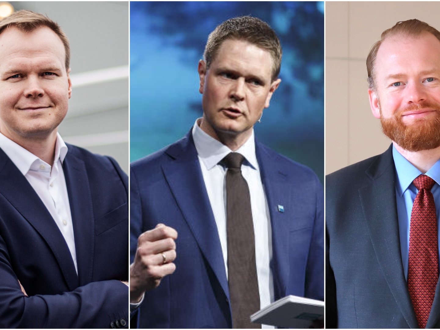 Fra venstre: André Risholm i Amon Maritime, Harald Solberg i Norges Rederiforbund og Kristoffer Alexander Rolland fra Norsk Industri. | Foto: Amon Maritime, Norges Rederiforbund, Norsk Industri