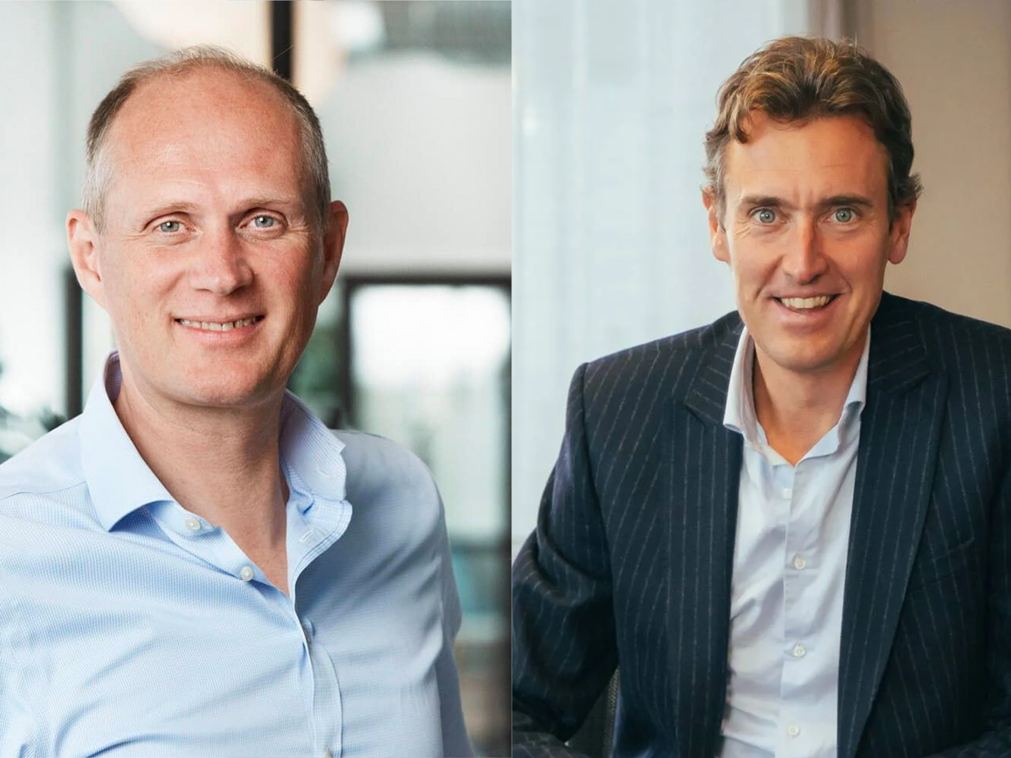 Søren Meyer Carlsen (tv.) er topchef i Zeronorth, mens Alexander Saverys er topchef i Euronav. | Foto: Zeronorth / Euronav