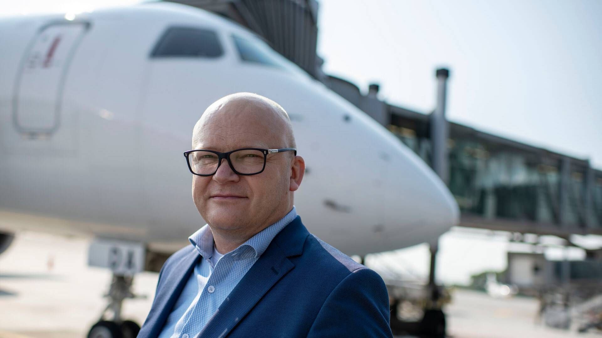 Jan Hessellund, adm. direktør i Billund Lufthavn, melder om færre pasagerer i årets første måned. | Foto: Joachim Ladefoged/Ritzau Scanpix
