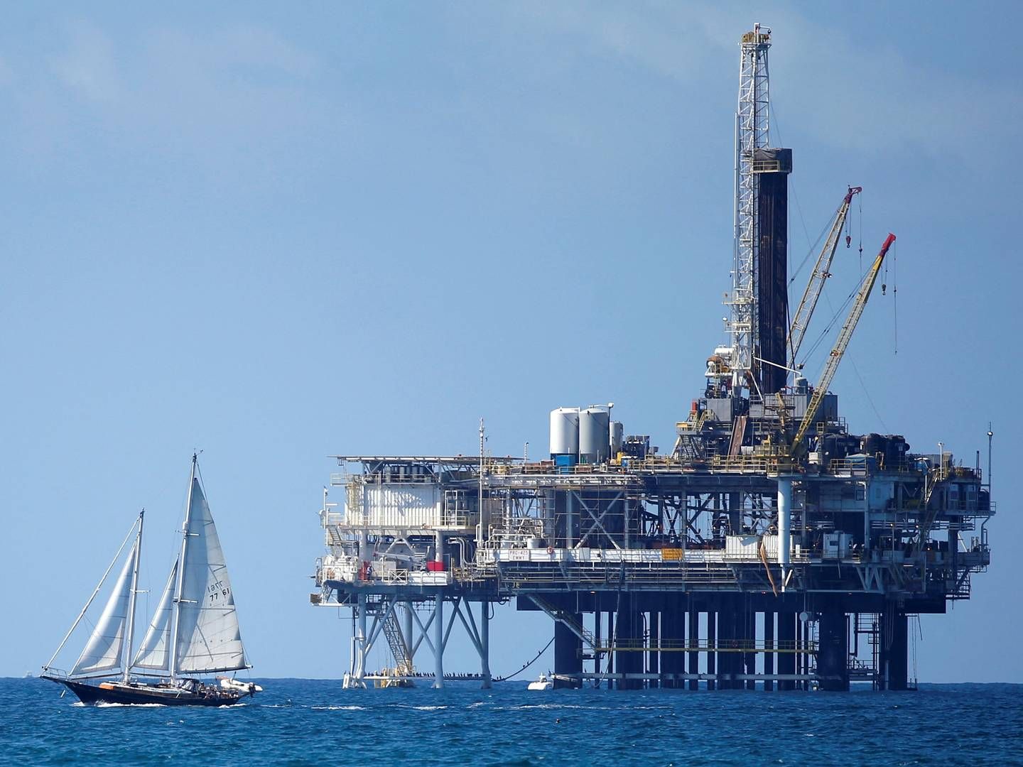 En boreplatform ved Huntington Beach i Californien, USA. | Foto: Lucy Nicholson/Reuters/Ritzau Scanpix