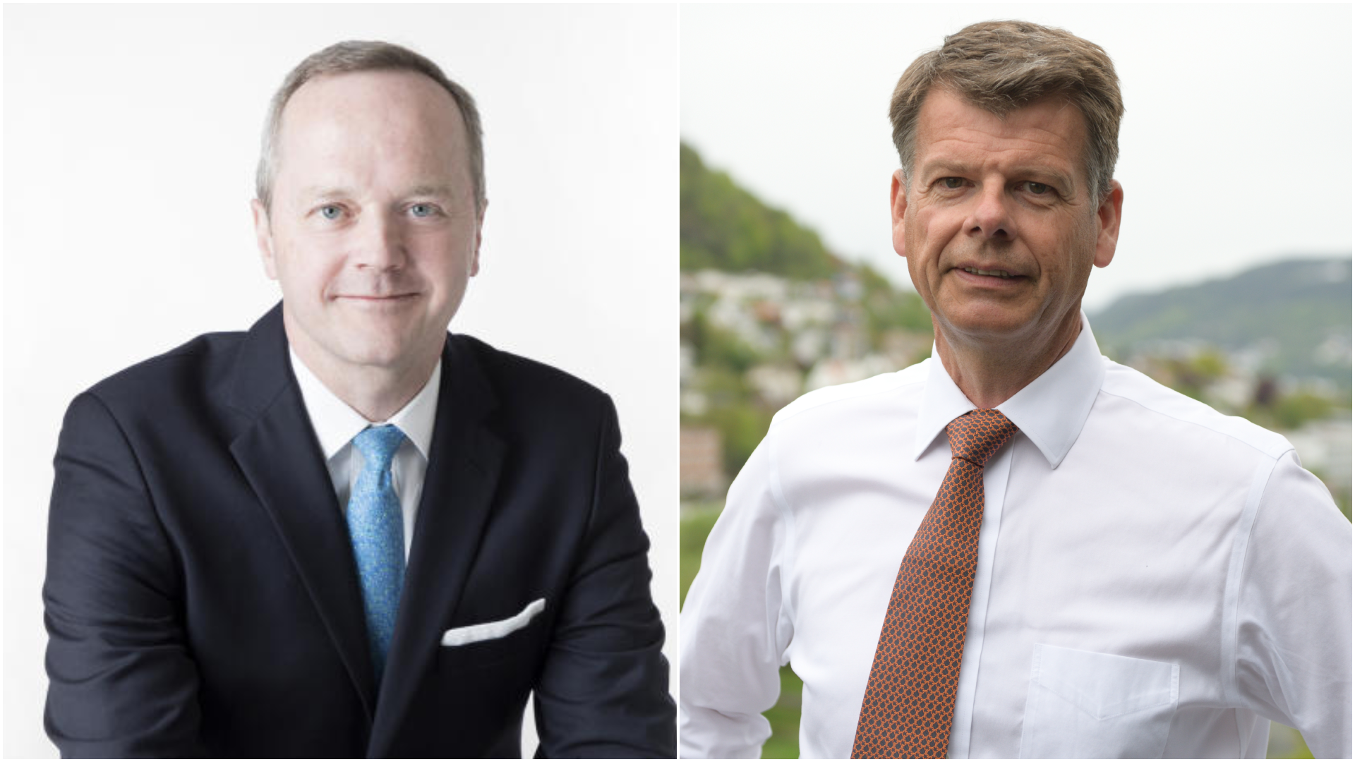 From left: Jens F. Grüner-Hegge, CFO of Stolt-Nielsen, and Harald Fotland, CEO of Odfjell. | Photo: Stolt-Nielsen og Gunnar Eide/Odfjell