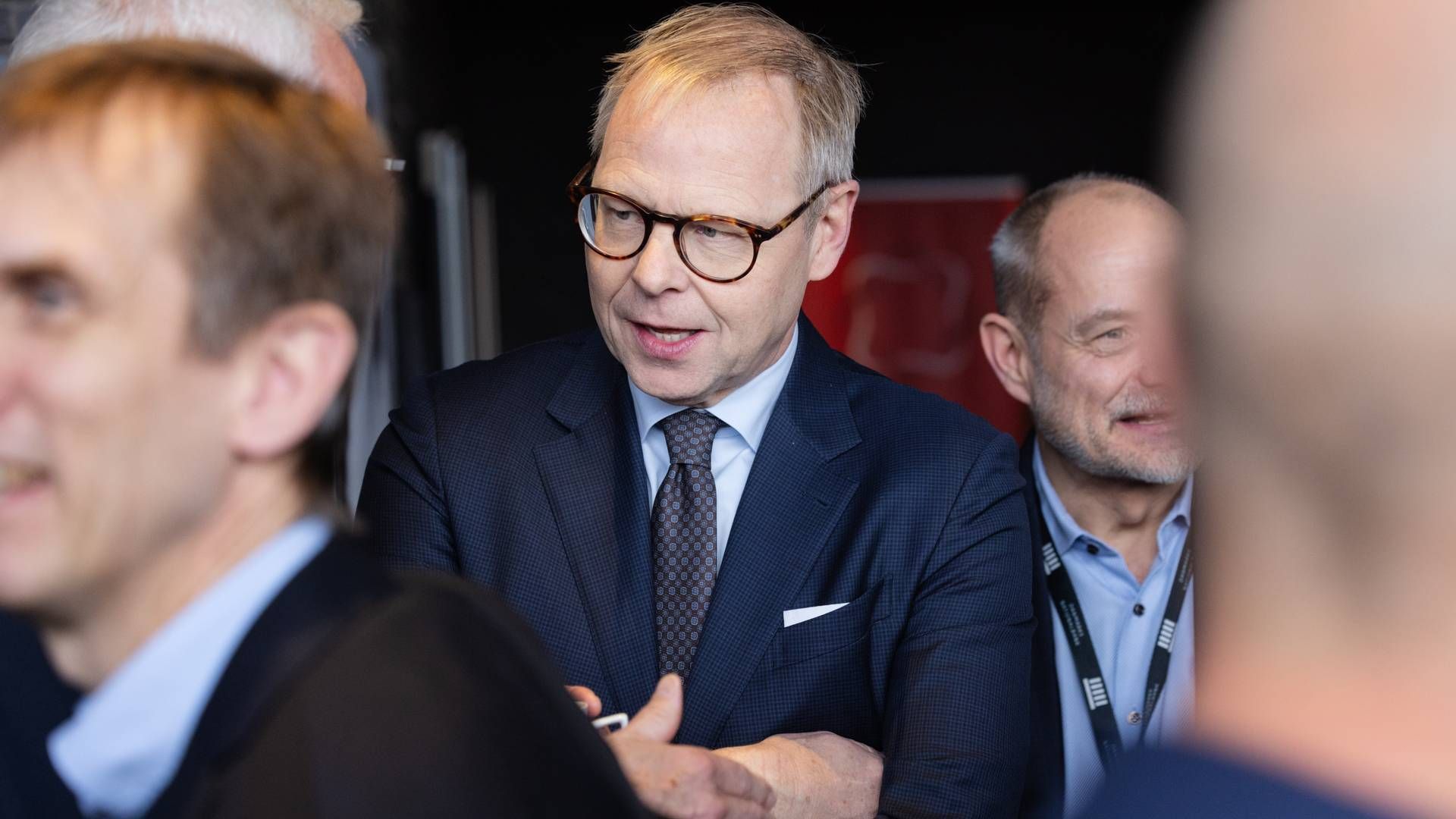 Michael Rasmussen er koncernchef i Nykredit og ses her til Finans Danmarks årsmøde. | Foto: Gregers Tycho/Ritzau Scanpix