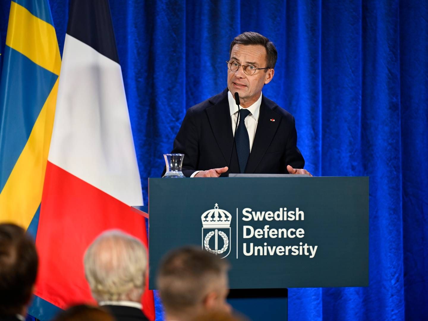MEDVIND FOR KJERNEKRAFT: Kjernekraft er på nytt satt på agendaen i Sverige. Her er statsminister Ulf Kristersson under en tale i Stockholm i januar. | Foto: Pontus Lundahl/TT/NTB