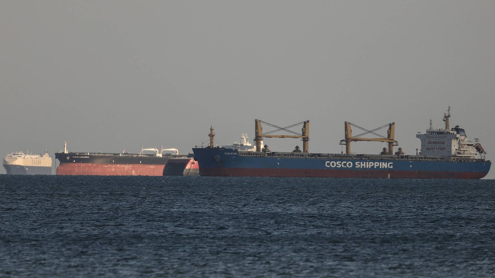 Shipping i Suez-kanalen. | Foto: Mohamed Elshahed / AP