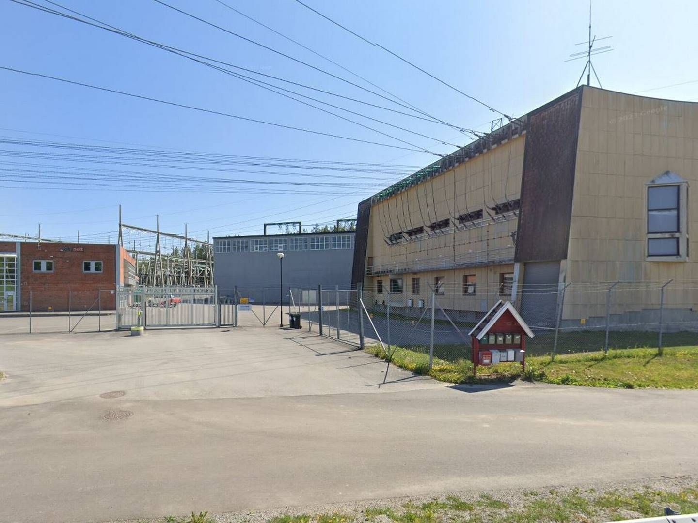 Tegneby transformatorstasjon i Vestby. | Foto: Skjermbilde fra Google Maps.