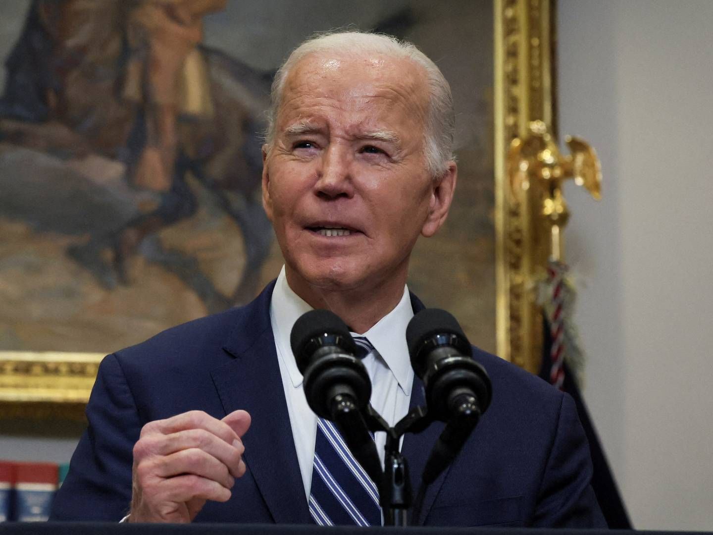 Den amerikanske præsident Joe Biden vil øge cybersikkerheden på tværs af de amerikanske havne. | Foto: Leah Millis/Reuters/Ritzau Scanpix
