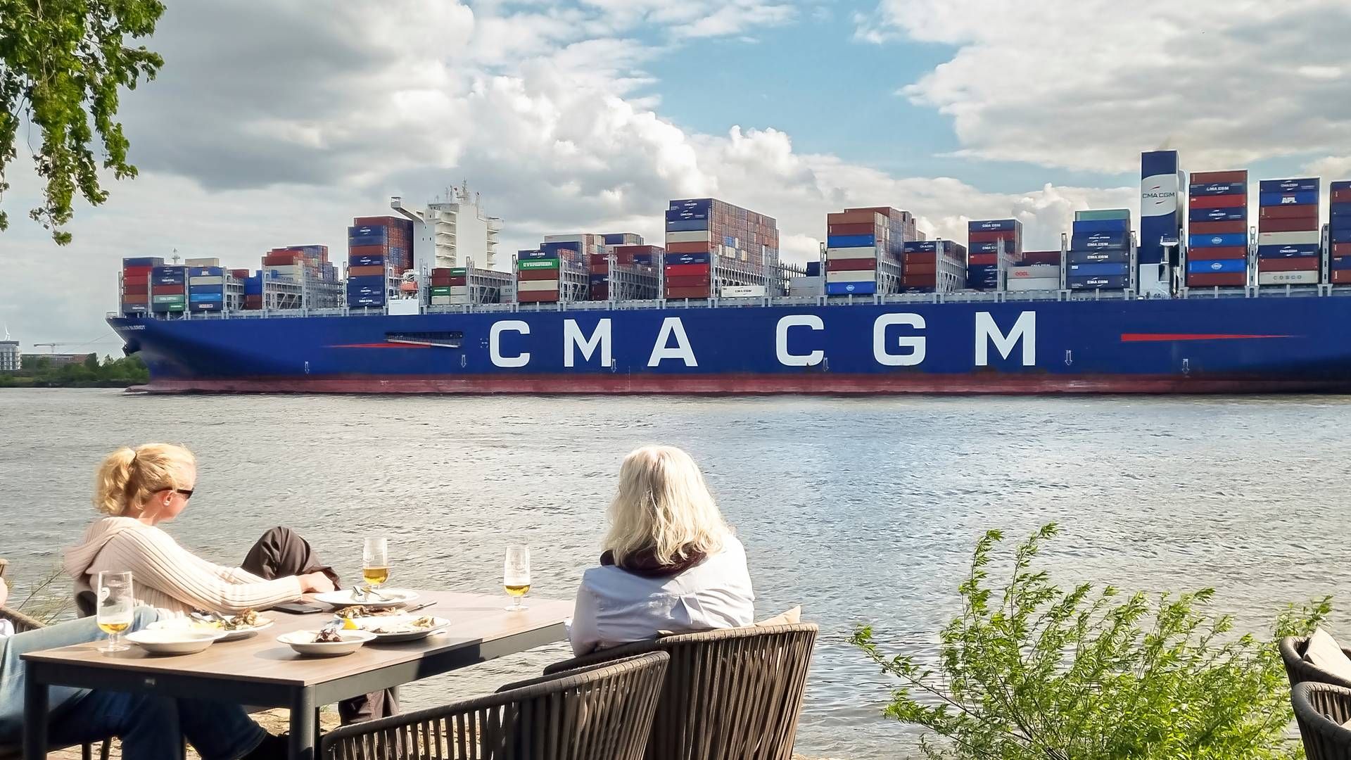 Et CMA CGM-skib i Hamborg. Arkivfoto. | Foto: Markus Scholz/AP/Ritzau Scanpix